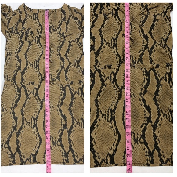 Vintage Reynah Silky Lightweight Waist Shift Snake Print Low Drop Dress - Picture 7 of 8